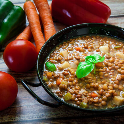 Vegetable and lentil soup